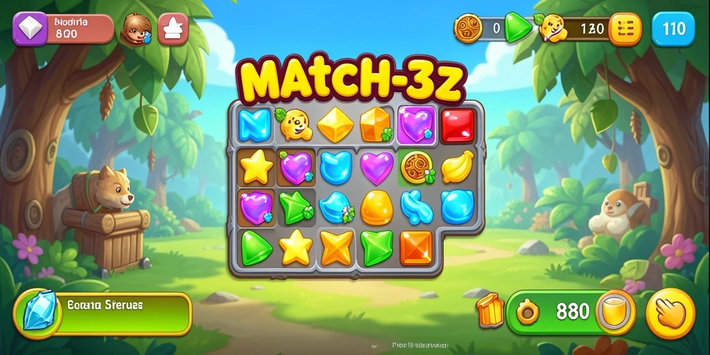 Tampilan gameplay yang menarik dari permainan Match-3 8180.
