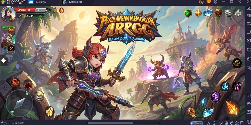 Screenshot gameplay ARPG ASIA200 menunjukkan aksi petualangan yang mendebarkan.