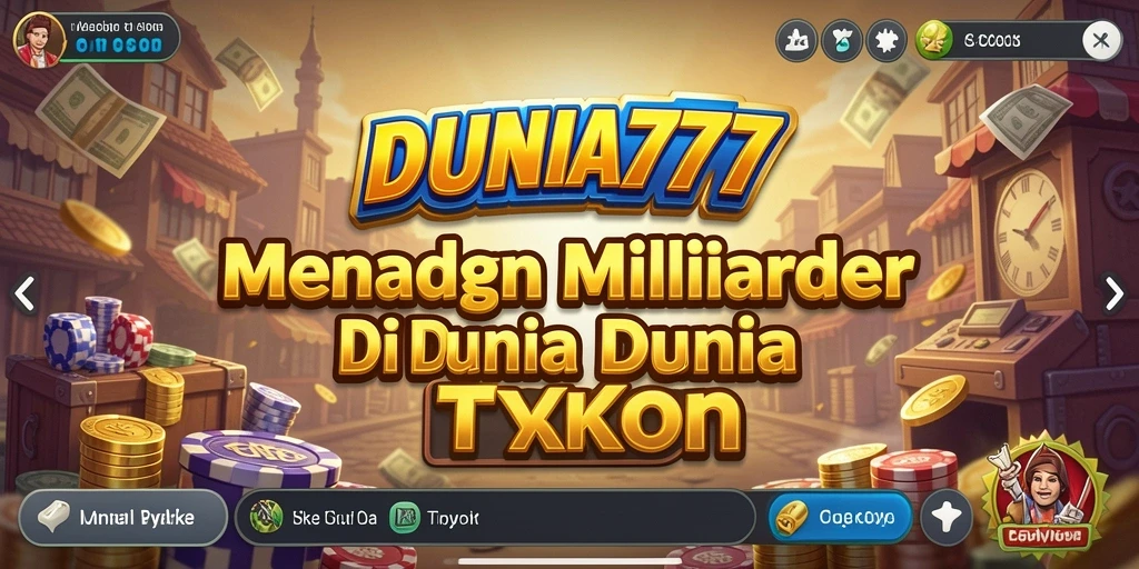 Screenshot menampilkan pemain yang mengelola bisnis dalam DUNIA777.
