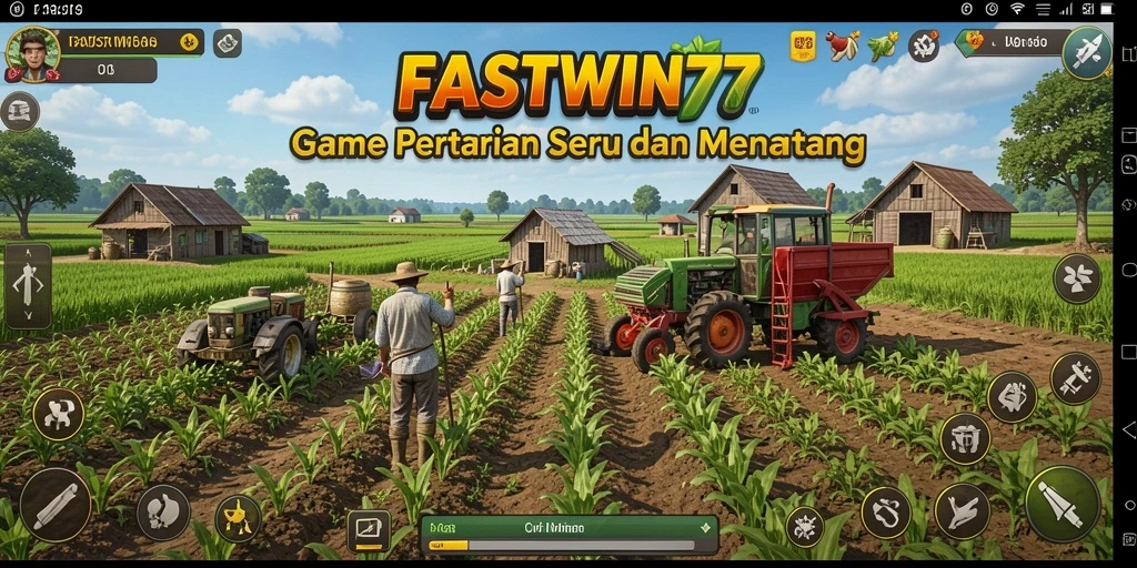 Tampilan gameplay <strong>FASTWIN77</strong> yang memukau dengan aktivitas pertanian.