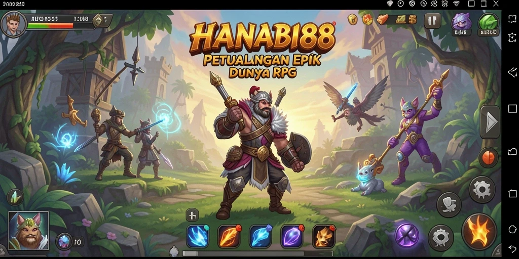 Tampilan epic gameplay RPG dalam HANABI88 yang memukau.