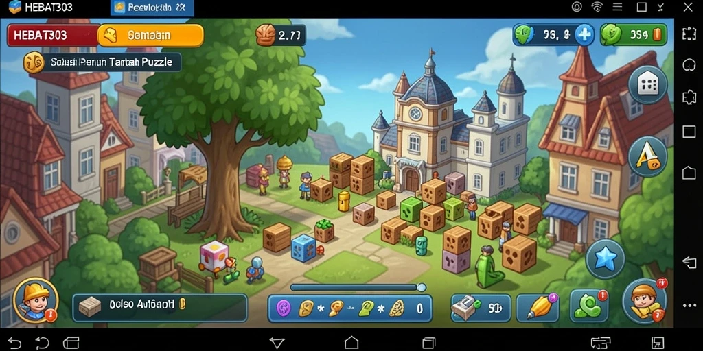 Screenshot gameplay HEBAT303 yang menunjukkan tingkat kesulitan puzzle.