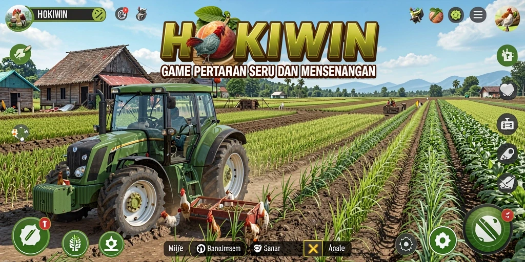 Tampilan gameplay HOKIWIN yang menawan saat merawat tanaman.