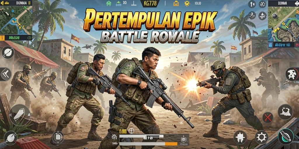 Screenshot KG778 menampilkan momen epic dalam pertempuran Battle Royale.