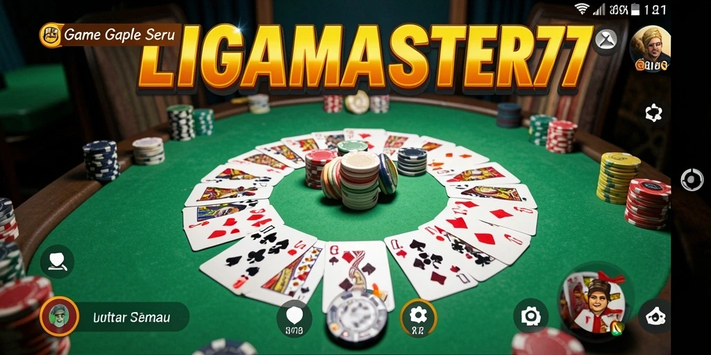 Screenshot gameplay LIGAMASTER77 yang menampilkan momen seru permainan Gaple.