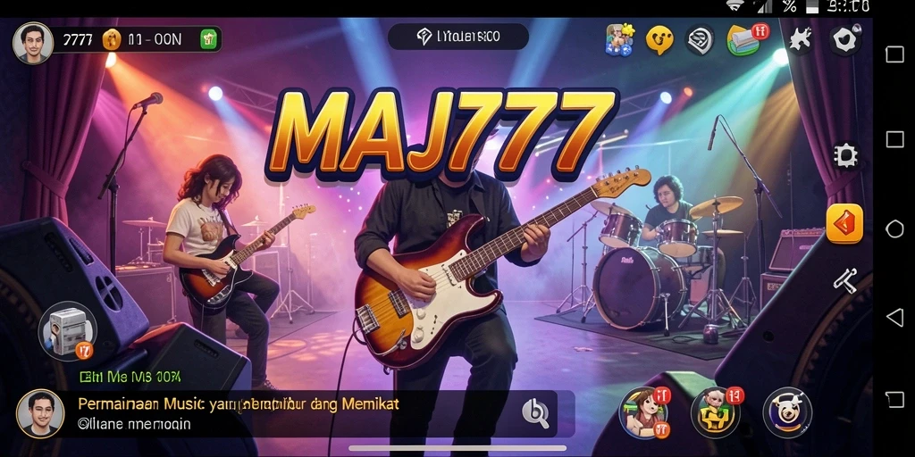 Screenshot gameplay MAJ777 yang menunjukkan aksi seru bermain musik.