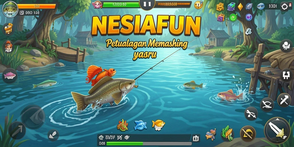Screenshot gameplay menangkap ikan di <strong>NESIAFUN</strong> yang menakjubkan.