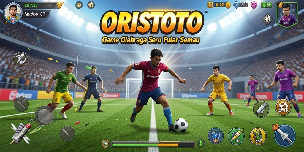 Tampilan menarik dari gameplay <strong>ORISTOTO</strong> yang menampilkan aksi olahraga seru.