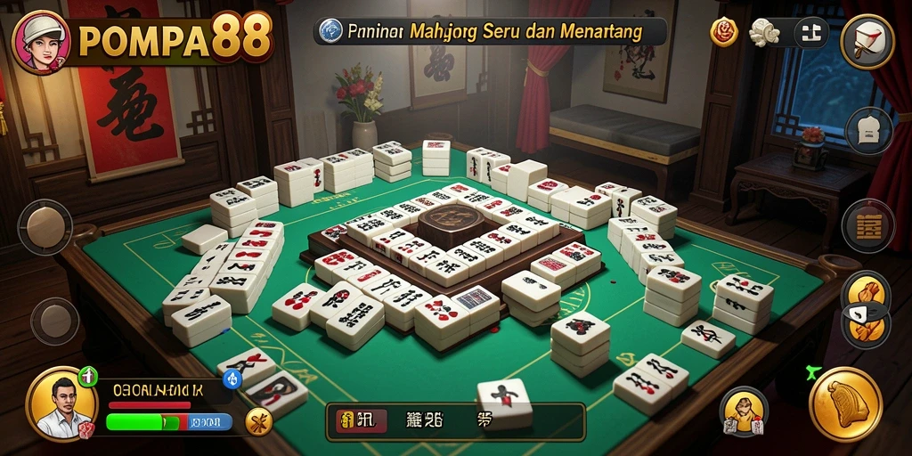 Gameplay POMPA88 menampilkan strategi Mahjong yang mendebarkan.