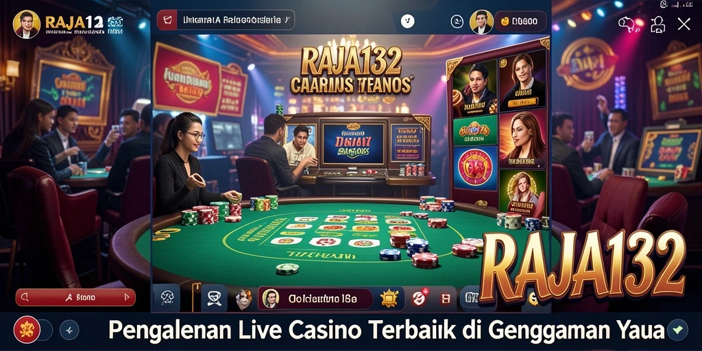 Tampilan aksi nyata dari dealer di RAJA132 saat bermain Live Casino.