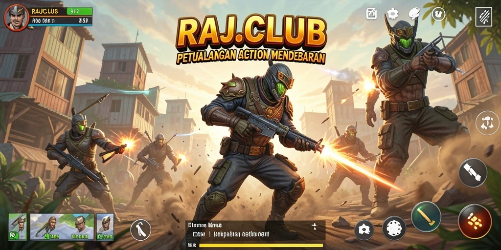 Tampilan gameplay RAJACLUB yang penuh aksi dan strategi.