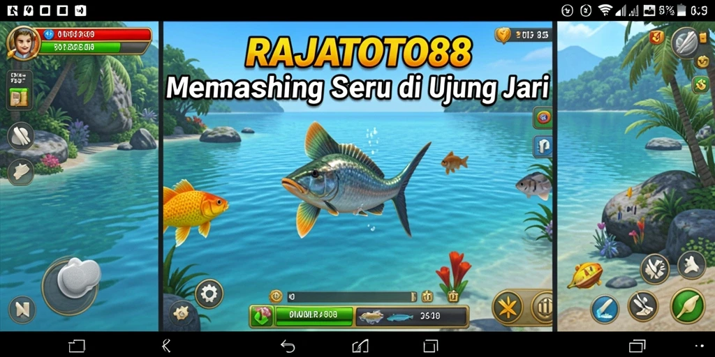 Tampilan gameplay seru saat memancing di RAJATOTO88.