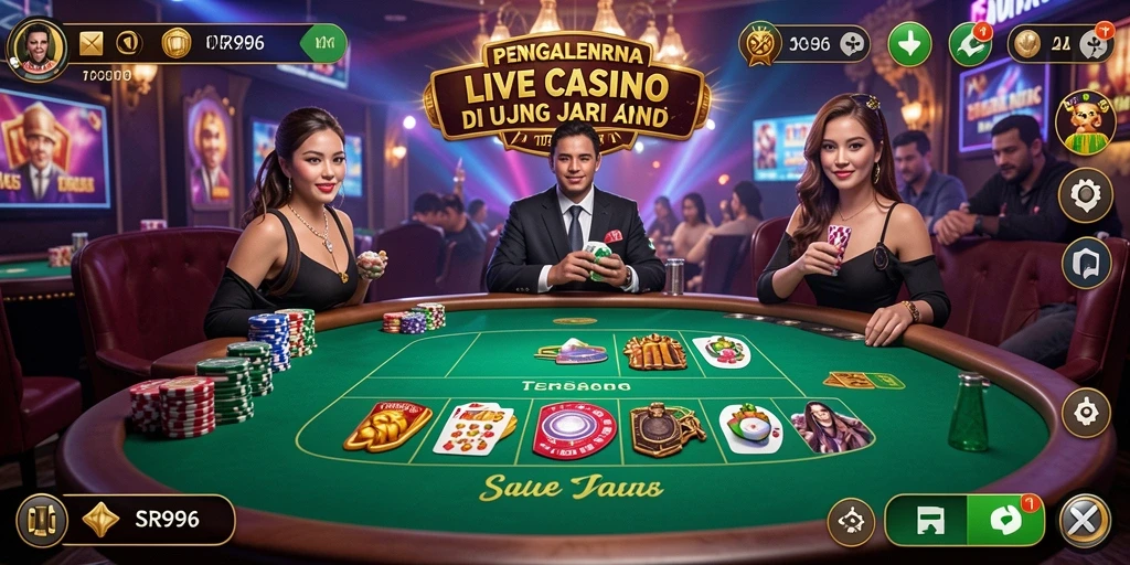 Tampilan gameplay Live Casino yang menegangkan dan interaktif di SR996.
