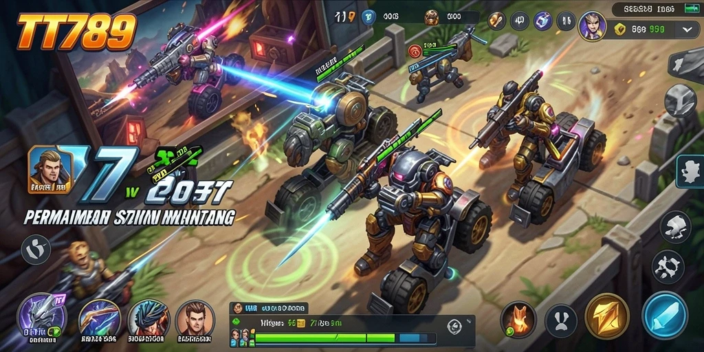 Tangkapan layar gameplay TT789 menampilkan pertempuran strategi yang seru.