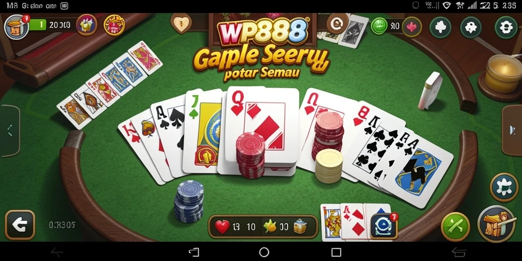 Tampilan gameplay Gaple yang seru dan interaktif di WP888.